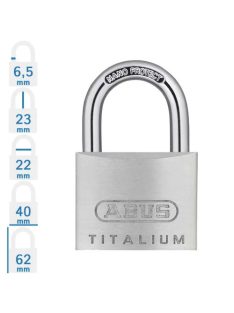 Abus 727TI/40 Titalium lakat