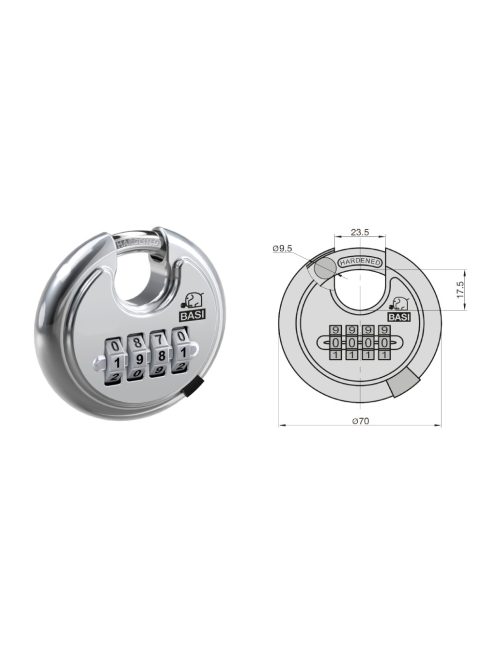 Basi számkombinációs discos lakat