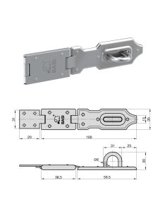 Basi SF10-100mm lakatpánt