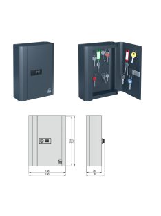   Basi SK80 20 kampós antracit számkombinációs kulcstároló szekrény