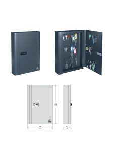   Basi SK80 48 kampós antracit számkombinációs kulcstároló szekrény